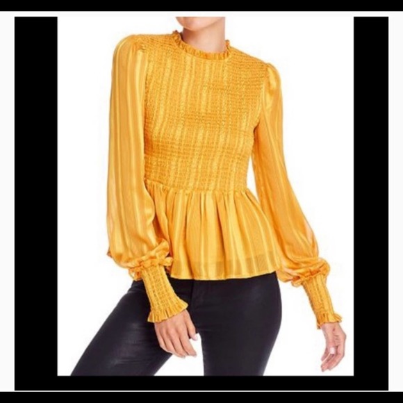 Aqua Tops - Aqua shadow stripe smocked peplum top
